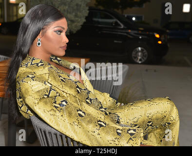 Ein intimes Abendessen Erfahrung an köstlichen Raw restaurant am 26. Februar 2019 in Miami Beach, Florida. Mit: Joseline Hernandez Wo: Miami Beach, Florida, United States Wenn: 26 Feb 2019 Credit: Johnny Louis/WENN.com Stockfoto