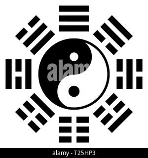 Yin Yang feng shui Bild balance zen Silhouette Stockfoto