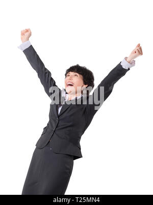 Im vollen Wachstum. sehr glücklich Business Woman Stockfoto