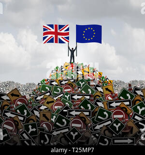 De Entscheidung der Europäischen Union oder Großbritannien in Europa politische Verwirrung als brexit Konzept für eine neue Großbritannien Abstimmung und die britische Regierung Krise. Stockfoto