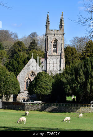 Kirche St. Nikolaus, Chawton, in der Nähe von Alton, Hampshire, UK. Stockfoto