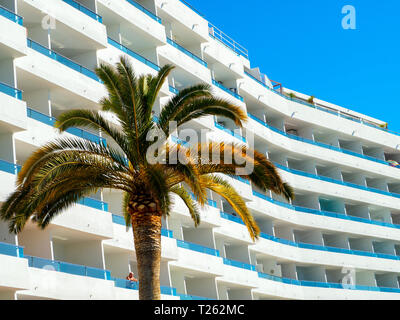 Hotel Balkone in Santa Ponsa - Balearen, Spanien Stockfoto