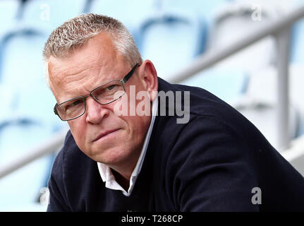 NORRKÖPING 20160716 Gleiches an Östgötaporten zwischen IFK Norrköping und Östersunds FK. Bild: Schwedische Föderation Trainer und ehemaligen IFK Trainer Janne Andersson besuchen. Bild Jeppe Gustafsson Stockfoto