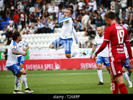 NORRKÖPING 20160716 Allsvensk match på Östgötaporten mellan IFK Norrköping och Östersunds FK. Nicklas Bärkroth bytte Kant och bis såg att vända underläge bis 2 - 1 - ledning Med en unterstützen och sitt första mål för Ifk ich Allsvenskan. Bild Jeppe Gustafsson Stockfoto