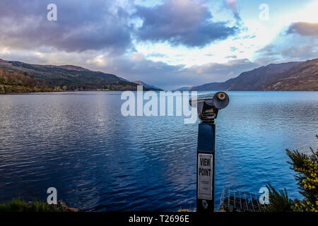 Blick nach Norden bis Loch Ness von Fort Augustus. April 2017 Stockfoto