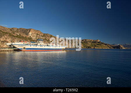 Fähre, Chile Chico, Lago General Carrera, Aysen, Patagonien, Chile Stockfoto