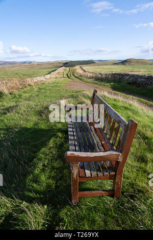 Grenze Landschaft in den Cheviot Hills, wo Schottland England verbindet. Dere Street, der alten Römerstraße. Stockfoto