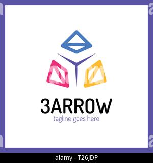 Drei Pfeile Logo. Bunte Stock Vektor