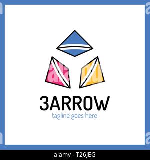 Drei Pfeile Logo. Bunte Stock Vektor