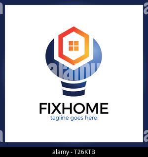 House Reparatur Logo. Home Fix Schriftzug Stock Vektor