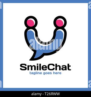 Smile Chat Logo - glückliche Menschen Stock Vektor