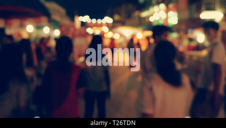 Vintage tone blur Bild von Essen in der Nacht festival Abschaltdruck Stockfoto