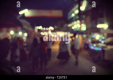 Vintage tone blur Bild von Essen in der Nacht festival Abschaltdruck Stockfoto