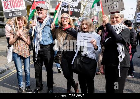 London, Vereinigtes Königreich. Am 30. März 2019. Kundgebung für Palästina in London, Großbritannien, 30. März 2019 Credit: Rokas Juozapavicius/Alamy leben Nachrichten Stockfoto