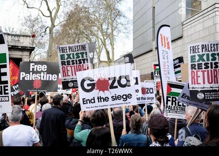 London, Vereinigtes Königreich. Am 30. März 2019. Kundgebung für Palästina in London, Großbritannien, 30. März 2019 Credit: Rokas Juozapavicius/Alamy leben Nachrichten Stockfoto