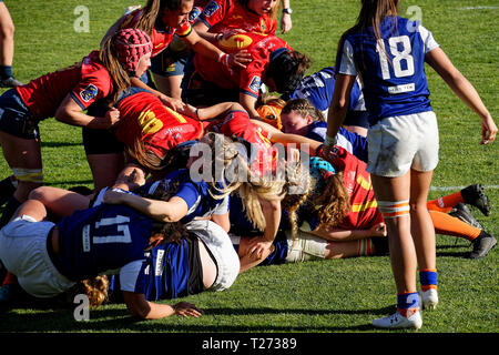 Madrid, Spanien, 30. März, 2019. Finale der Rugby-WM des XV der Europäischen Frauen, Spanien vs Niederlande, Madrid, Spanien. Enrique Palacio Sans./Alamy leben Nachrichten Stockfoto