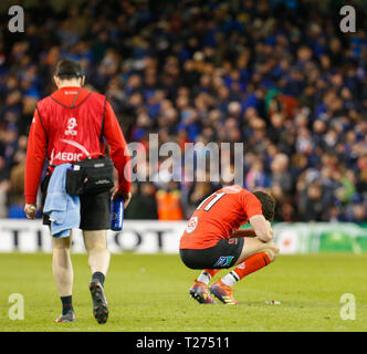 Dublin, Irland. 30 Mär, 2019. Heineken europäischen Champions Cup Rugby, Viertelfinale, Leinster versus Ulster; Jacob Stockdale von Ulster auf die volle Zeit whistel Credit: Aktion plus Sport/Alamy leben Nachrichten Stockfoto