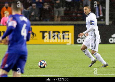 Cincinnati, Ohio, USA. 30 Mär, 2019. Der Philadelphia Alejandro Bedoya während ein MLS-Fußball-Spiel zwischen dem FC Cincinnati und Portland an Nippert Stadion in Cincinnati, Ohio. Kevin Schultz/CSM/Alamy leben Nachrichten Stockfoto