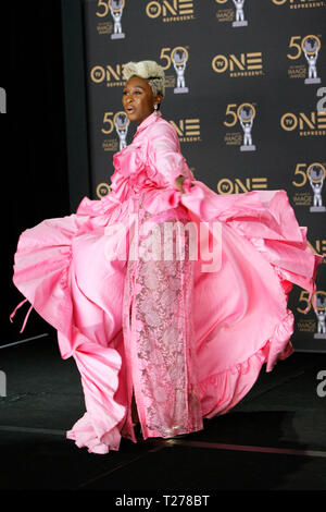 Kalifornien, USA. Am 30. März 2019. . 30 Mär, 2019. Cynthia Erivo auf der 50 NAACP Image Awards Presse Zimmer im Dolby Theatre am 30. März 2019 in Hollywood, CA. Credit: cra Sh/Image Space/Medien Punch/Alamy leben Nachrichten Stockfoto