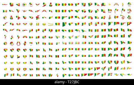 Sehr große Sammlung von Vektor Fahnen der Senegal Stock Vektor