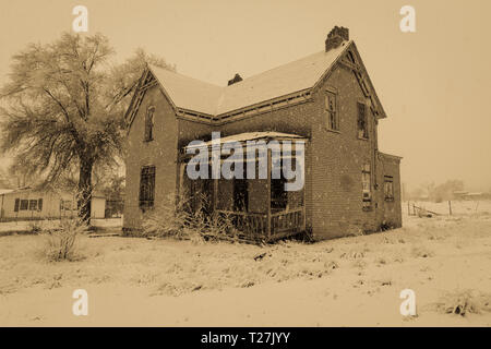 FEB 14, 2019 - Colorado, USA - Haunted verlassenen Haus in Old West - Colorado Stockfoto