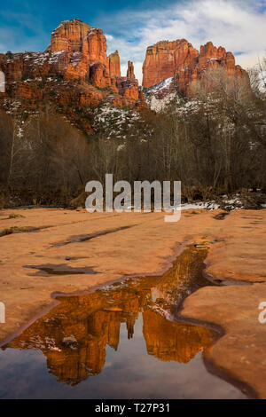 Februar 26, 2019, Sedona, AZ USA - Red Rock Crossing, Sedona, Arizona Stockfoto