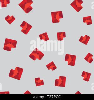 Herzförmige mail valentines Vektor nahtlose Muster mit Herz 10 eps Stock Vektor