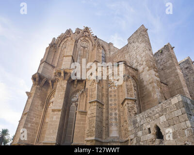 Lala Mustafa Pascha Moschee, ursprünglich genannt Kathedrale des Heiligen Nikolaus in Famagusta Zypern, ein eindrucksvolles Gebäude aus dem Mittelalter Stockfoto