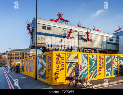 Essig Hof, Street Food und Flohmarkt. St Thomas Street, London, UK. Stockfoto