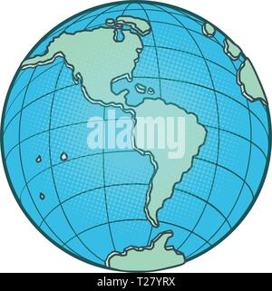 Weltweit Nord- und Südamerika Stock Vektor