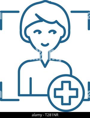 Benutzer Symbol Leitung Konzept hinzufügen. Benutzer hinzufügen Flachbild vektor Symbol, Zeichen, umriss Abbildung. Stock Vektor