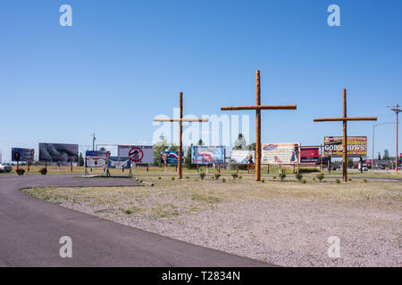 Gottes Zehn Gebote Park in Columbia Falls, Montana ist eine von mehreren umstrittenen zehn Gebot Projekte im Land. Stockfoto