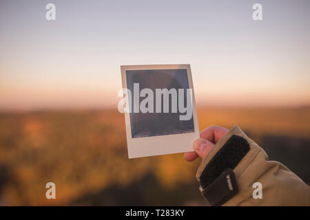 Hand leer Instant Photo Stockfoto