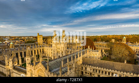 Luftbild des All Souls College in Oxford in England Stockfoto