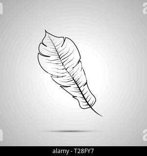 Exotische feather Umrisse Einfaches schwarzes Symbol Stock Vektor