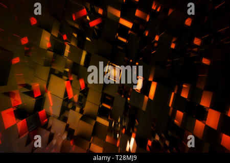 Abstrakte farbenfrohe digitale Würfel in einem modernen Hintergrund Stockfoto