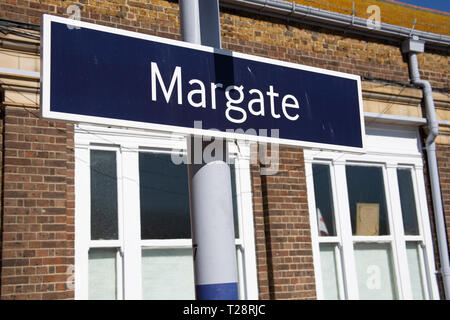 Margate Bahnhof Zeichen Stockfoto