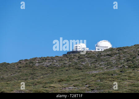 Astronomie Teleskope auf Roque de Los Muchachos, La Palma, Kanarische Inseln, Spanien Stockfoto