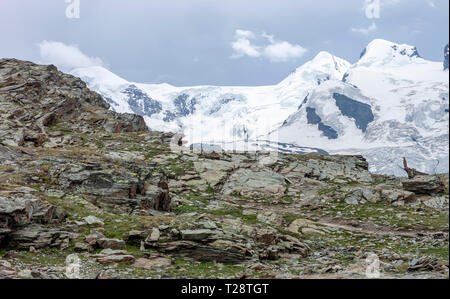 Sommer Landschaft mit ständigen Gletscher Schweiz Alpen Stockfoto