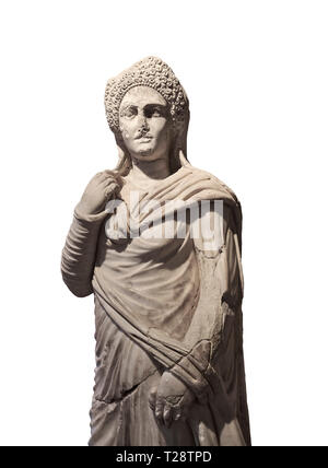 Römische Statue von Demiougous, 2. Jahrhundert n. Chr. von Hierapolis. Hierapolis Archäologie Museum, Türkei. Gegen einen weißen Hintergrund Stockfoto