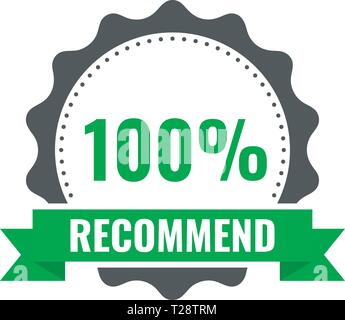 Empfohlene Stempel, Aufkleber, Dichtung. Runde Banner mit Band empfohlen. Stock Vektor