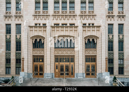 Architektonische Details der Stadt Halle, in Atlanta, Georgia Stockfoto