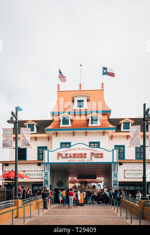 Die Galveston Island Historic Pleasure Pier, in Galveston, Texas Stockfoto