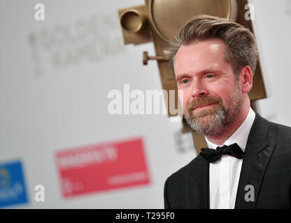 Berlin, Deutschland. 30 Mär, 2019. Matthias Matschke, Schauspieler kommt auf die Verleihung der Goldenen Kamera. Foto: Jens Kalaene/dpa/Alamy leben Nachrichten Stockfoto