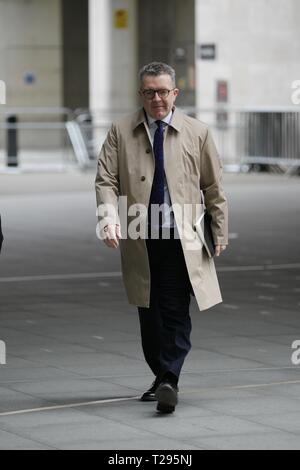 London, UK, 31. März 2019. Tom Watson Deputy Leader der Labour Party kommt zur BBC Andrew Marr Show in den BBC Studios Credit: Stockfoto