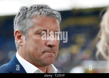 BREDA, 31-03-2019 Fußball, niederländischen Eredivisie Saison 2018 - 2019, Rat Verlegh Stadium, NAC Trainer Ruud Brut während des Spiels NAC Breda - VVV Venlo. Stockfoto