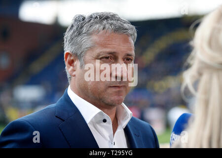 BREDA, 31-03-2019 Fußball, niederländischen Eredivisie Saison 2018 - 2019, Rat Verlegh Stadium, NAC Trainer Ruud Brut während des Spiels NAC Breda - VVV Venlo. Stockfoto