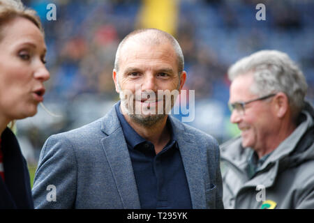 BREDA, 31-03-2019 Fußball, niederländischen Eredivisie Saison 2018 - 2019, Rat Verlegh Stadium, VVV Trainer Maurice Steijn während des Spiels NAC Breda - VVV Venlo. Stockfoto