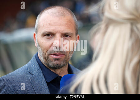 BREDA, 31-03-2019 Fußball, niederländischen Eredivisie Saison 2018 - 2019, Rat Verlegh Stadium, VVV Trainer Maurice Steijn während des Spiels NAC Breda - VVV Venlo. Stockfoto