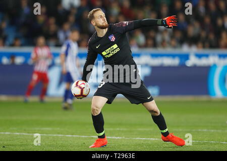 Vitoria-Gasteiz, Spanien. 30 Mär, 2019. Jan Oblak (Atletico) Fußball: Spanisch "La Liga Santander' Match zwischen Deportivo Alaves0-4 Atletico de Madrid im Estadio Mendizorroza in Vitoria-Gasteiz, Spanien. Credit: mutsu Kawamori/LBA/Alamy leben Nachrichten Stockfoto